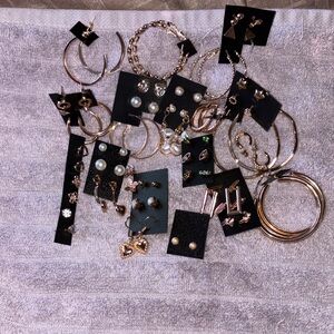 Elegant Gold Variety Earrings 19 and more sets